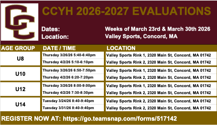 CCYH 2026-2027 Evaluations